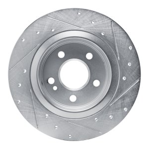 Mercedes-Benz A220 Brake Rotor (1) - Rear Left - R1 Concepts - Drilled & Slotted - Silver - `19-`26